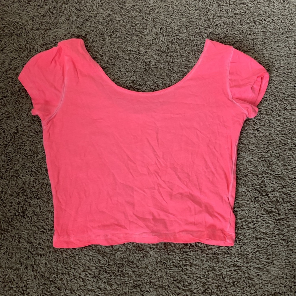 hot pink basic crop top